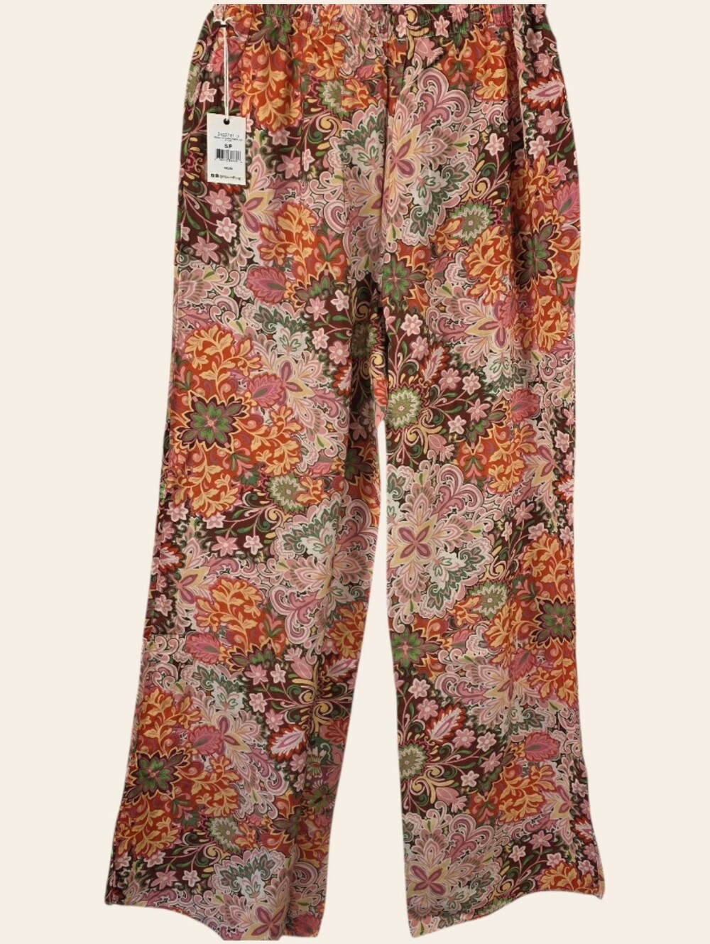 DEX Boho Wide Leg Floral Pants Medallion Resort Vacation NWT Small - Picture 7 of 10